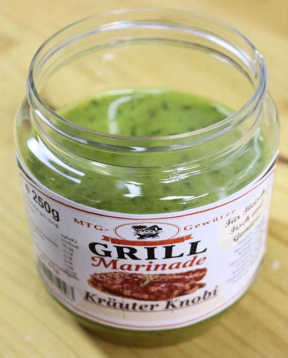 Grüne Würzmarinade, frei von E-Nummern, mit feiner Knoblauchnote